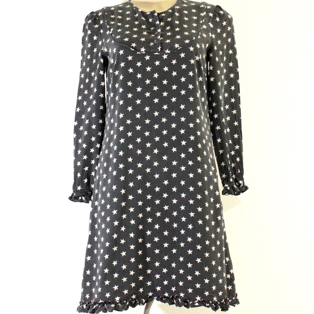 J Crew Long Sleeves Silk Dress Blue Size 0 Womens